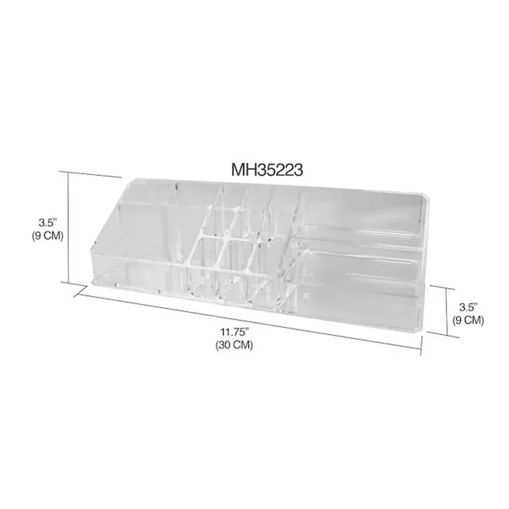 Home Basics 14 Section Clear Cosmetic and Jewelry Holder Organizer Vanity Storag